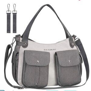 Conway Diaper Bag Travel Baby Bag Waterproof Insulated Gray Tote